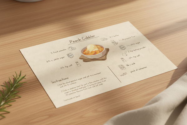 Recipe Card on Countertop